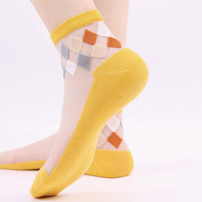 Stylish Rhombus Ankle Socks(5 Pairs) - image 8