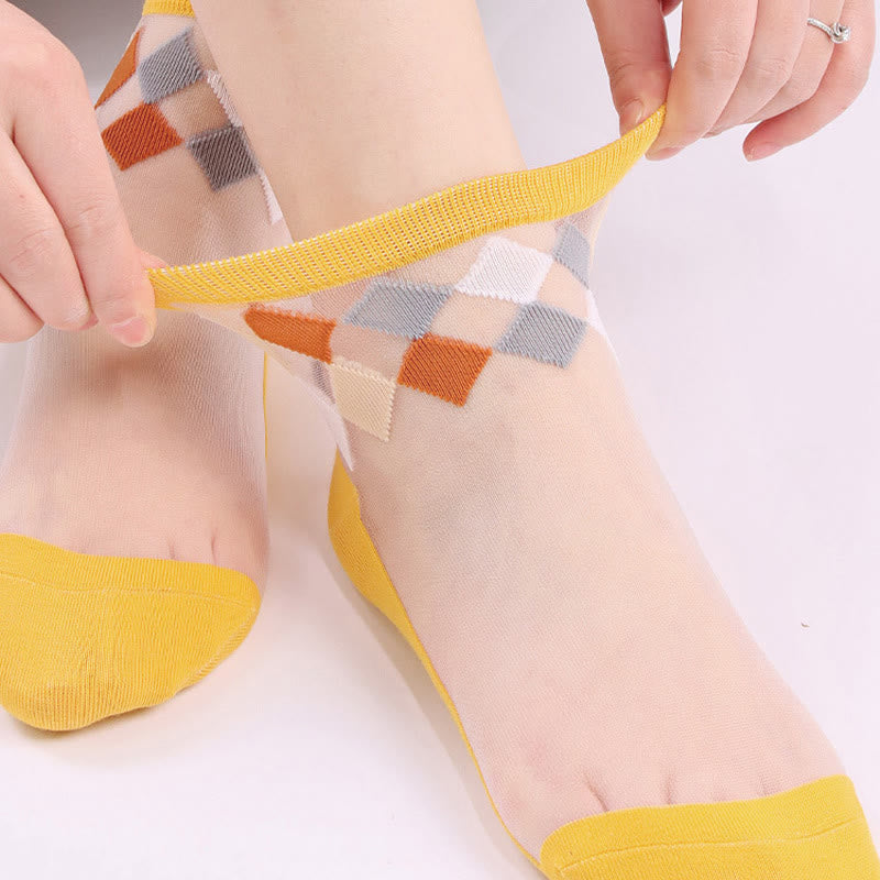 Stylish Rhombus Ankle Socks(5 Pairs) - image 6