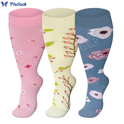 Plus Size Lute Pink Compression Socks - image 1