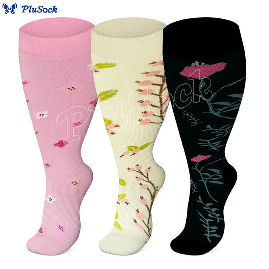 Plus Size Lute Pink Compression Socks - image 0