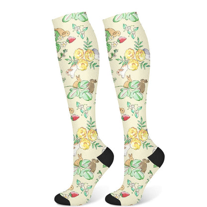 Squirrel Fawn Compression Socks(3 Pairs) - Green(1 Pair) - S/M - image 5
