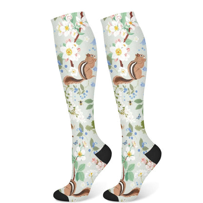 Squirrel Fawn Compression Socks(3 Pairs) - Blue(1 Pair) - S/M - image 6