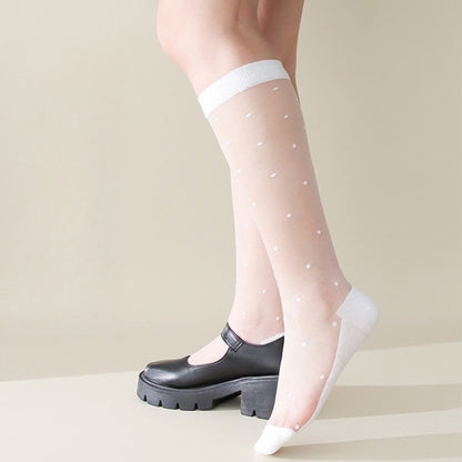 Cute Polka Dots Crew Socks(5 Pairs) - image 3