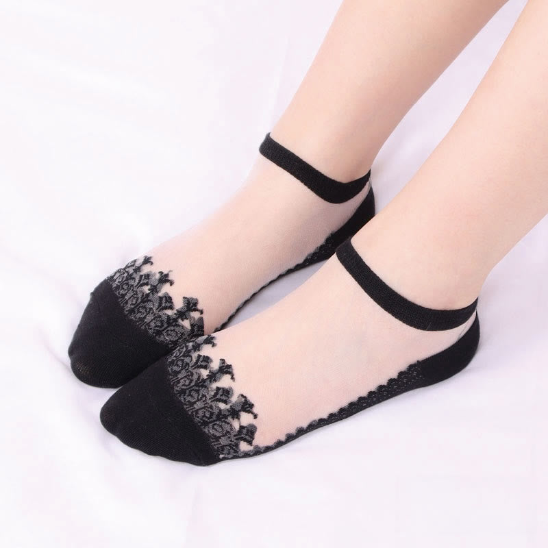 Jacquard Transparent Ankle Socks(6 Pairs) - image 4