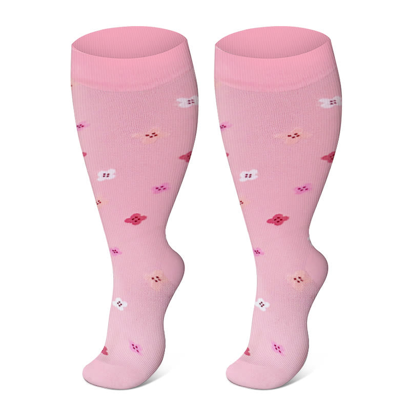 Plus Size Lute Pink Compression Socks(3 Pairs) - image 3