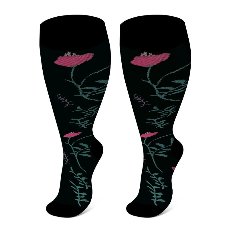 Plus Size Lute Pink Compression Socks(3 Pairs) - image 4
