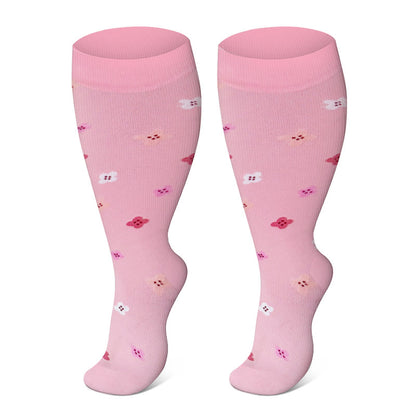 Plus Size Lute Pink Compression Socks(3 Pairs) - image 2