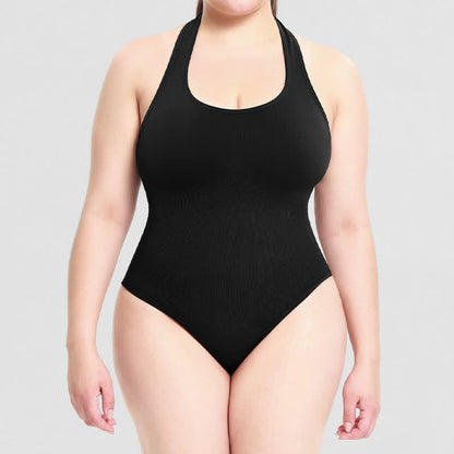 Halter Neck shapewear Bodysuit - Black - 3XL - image 0