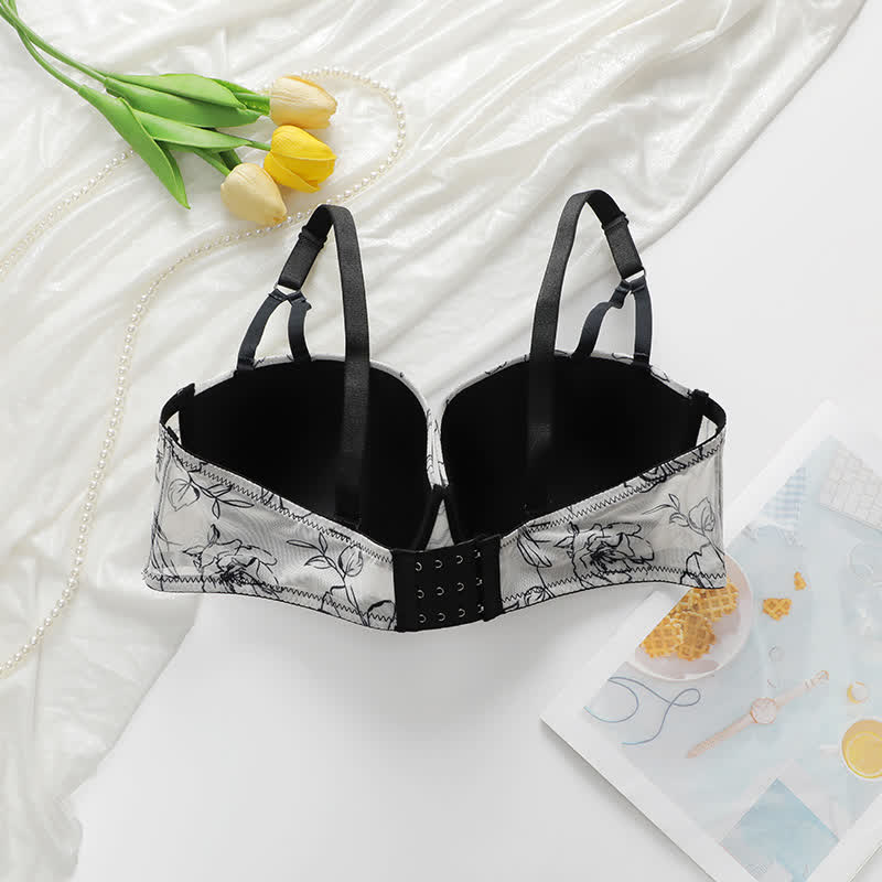 Vintage Floral Print Underwire Bra - image 5