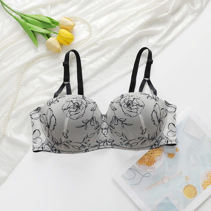 Vintage Floral Print Underwire Bra - image 4
