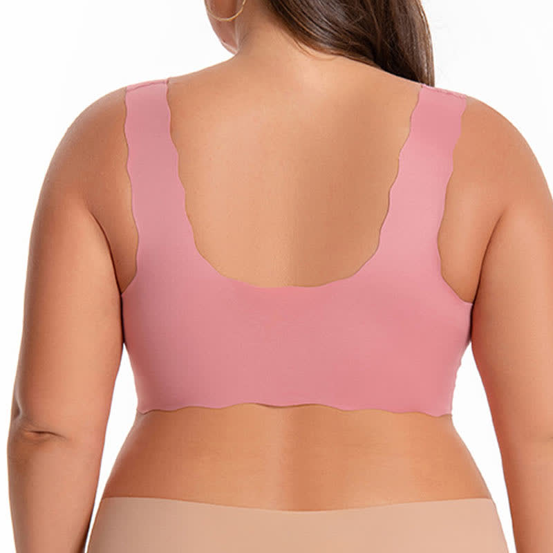 Wavy Edge Front Closure Wireless Bra - image 2