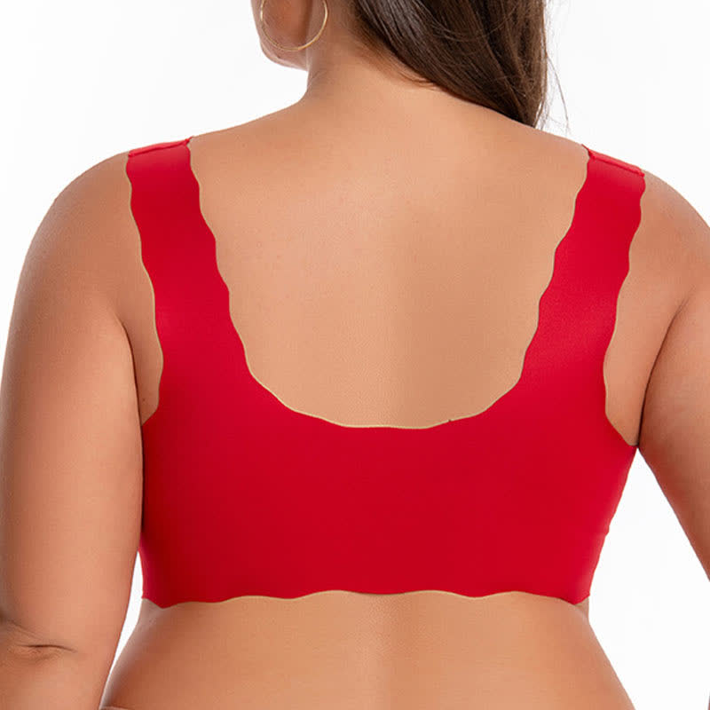 Wavy Edge Front Closure Wireless Bra - image 7