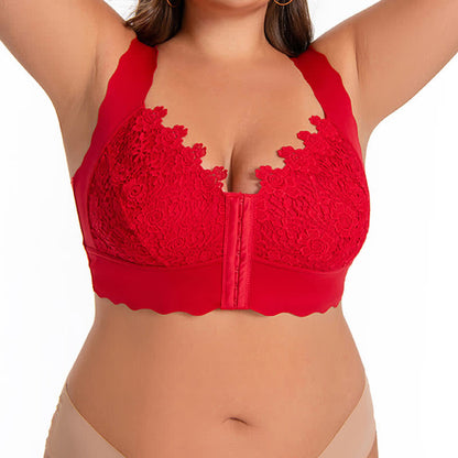 Wavy Edge Front Closure Wireless Bra - image 5