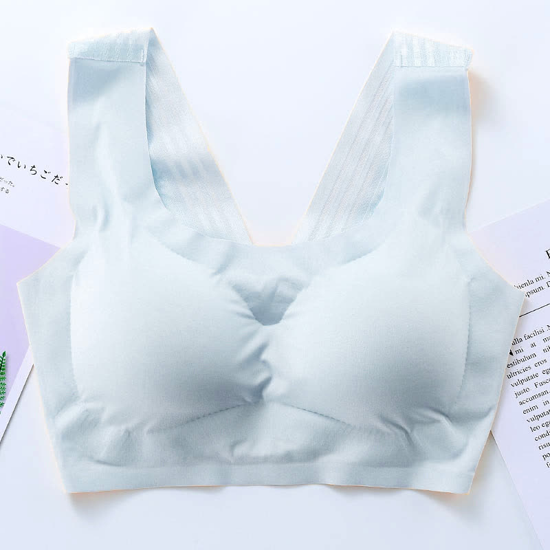 Seamless Wireless Bra with Back Beauty Design - Silver - 7XL - image 8