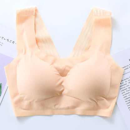 Seamless Wireless Bra with Back Beauty Design - Nude - 7XL - image 17