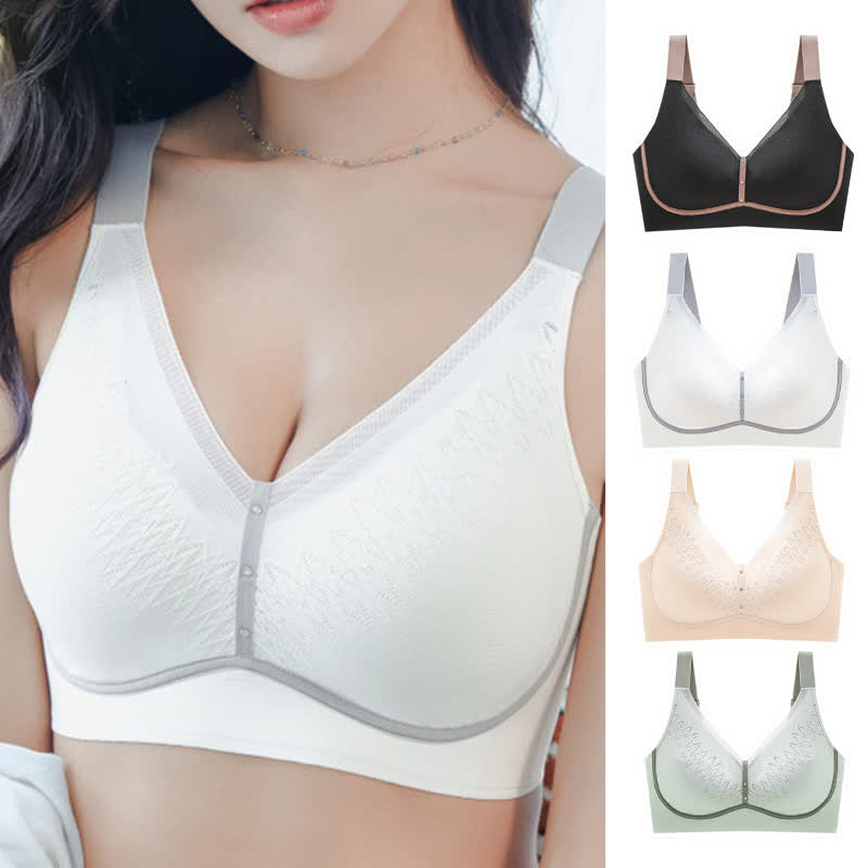 Color-Blocked Breathable Wireless Bra - image 0