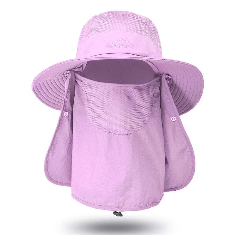 Multi-functional Outdoor Quick Dry Bucket Hat - Purple - One Size - image 4