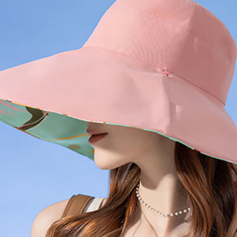 Reversible Wide-Brim Sun Bucket Hat - image 2