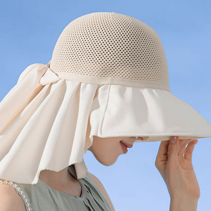 Wide-Brim Breathable Bow-Detail Sun Bucket Hat - image 12