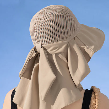 Wide-Brim Breathable Bow-Detail Sun Bucket Hat - image 10