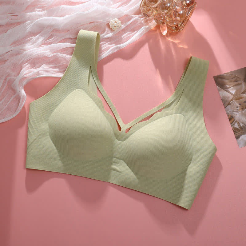 Fashion-Forward Thin Wireless Bra - Green - 6XL - image 7