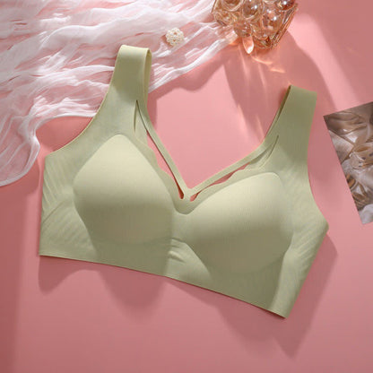 Fashion-Forward Thin Wireless Bra - Green - 6XL - image 7