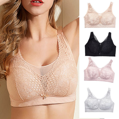 Lightweight Floral Embroidery Wireless Bra - image 1