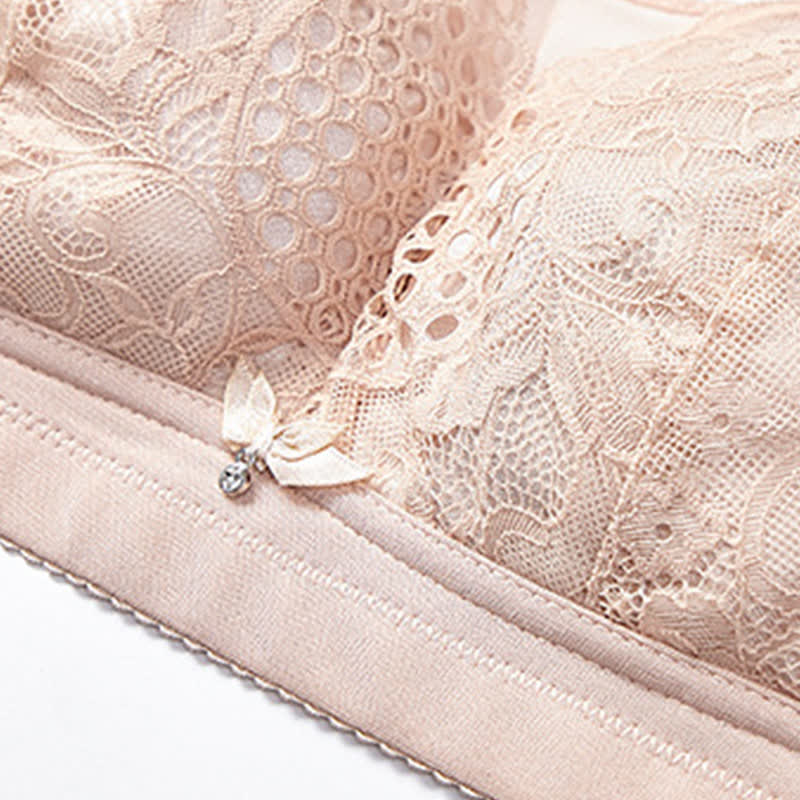 Lightweight Floral Embroidery Wireless Bra - image 9