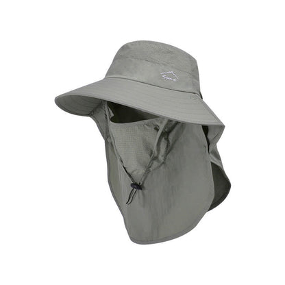 Detachable Face Mask Bucket Hat - Dark Green - One Size - image 12