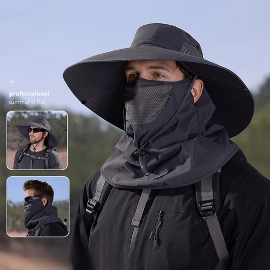 Outdoor Sun Protection Mask Bucket Hat - image 0