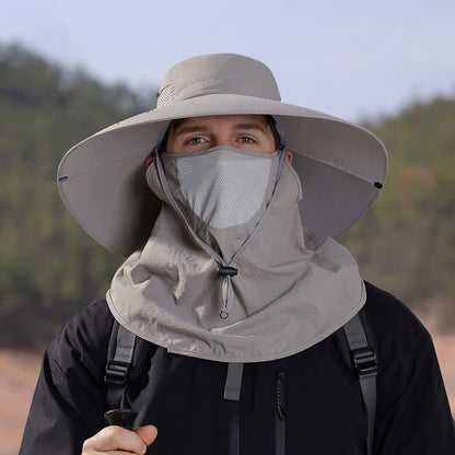 Outdoor Sun Protection Mask Bucket Hat - image 2