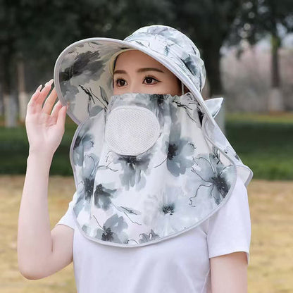 Elegant Floral Breathable Sun Hat - Grey - One Size - image 10