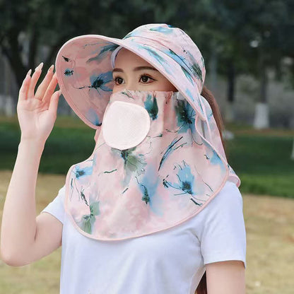 Elegant Floral Breathable Sun Hat - Pink - One Size - image 3
