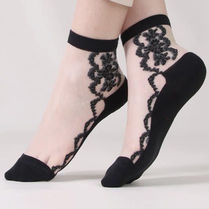 Floral Sheer Cotton Ankle Socks(8 Pairs) - image 4