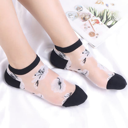 Lightweight Floral Breathable Sheer Ankle Socks(5 Pairs) - image 14