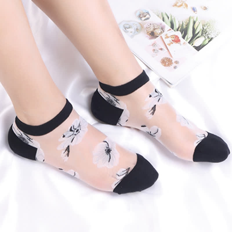 Lightweight Floral Breathable Sheer Ankle Socks(5 Pairs) - image 15