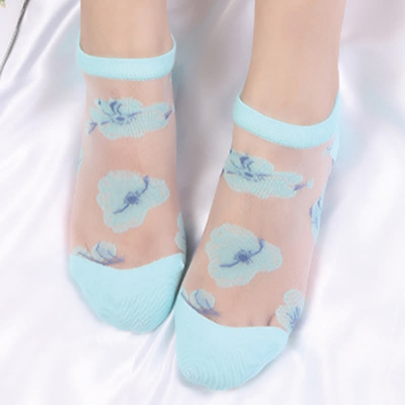 Lightweight Floral Breathable Sheer Ankle Socks(5 Pairs) - image 7