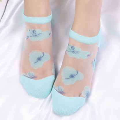 Lightweight Floral Breathable Sheer Ankle Socks(5 Pairs) - image 7