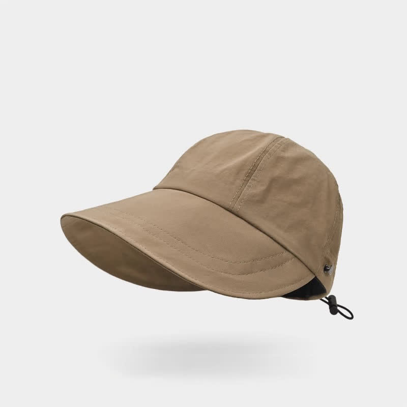 Solid Color Wide Brim Sun Baseball Cap - Khaki - One Size - image 8