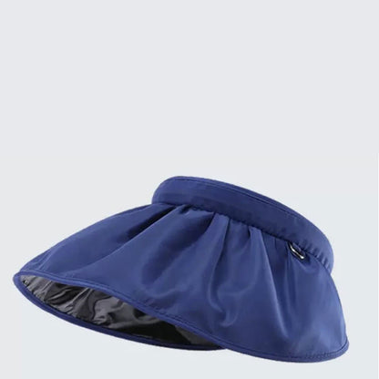 Headband-style Open-top Wide Brim Sun Hat - Navy Blue - One Size - image 14