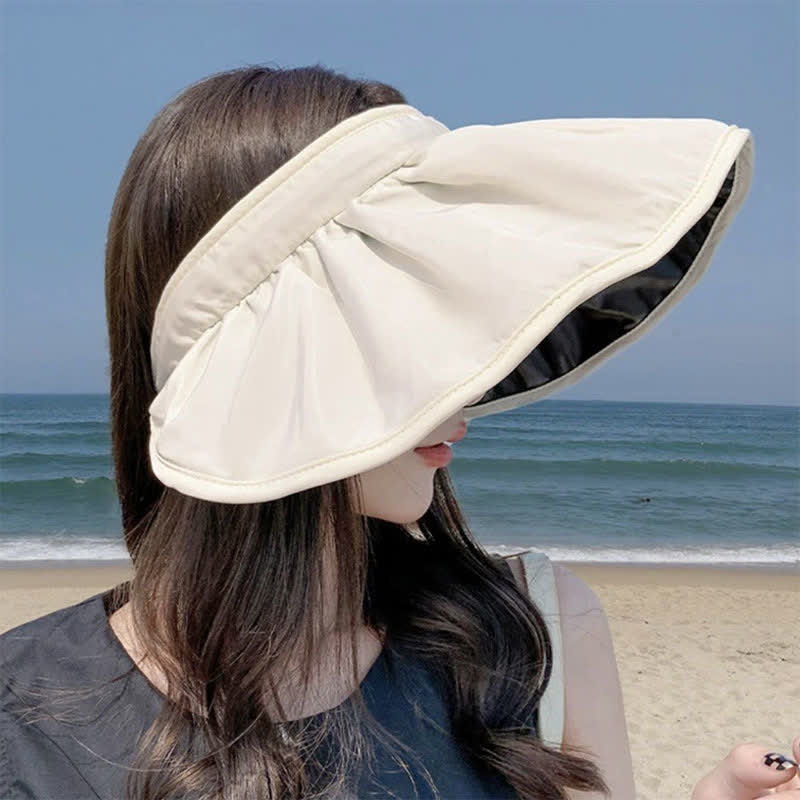 Headband-style Open-top Wide Brim Sun Hat - image 1