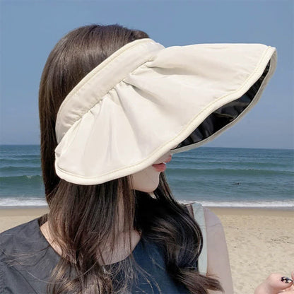 Headband-style Open-top Wide Brim Sun Hat - image 1