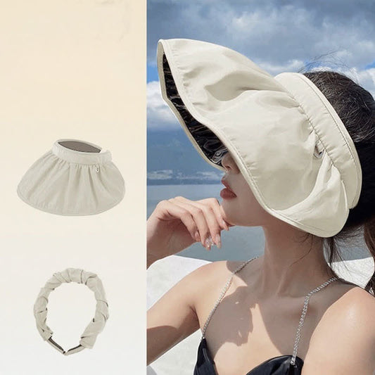 Headband-style Open-top Wide Brim Sun Hat - image 0