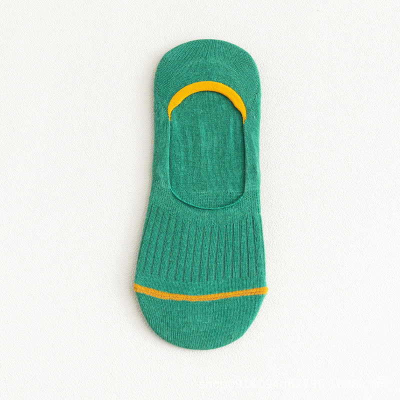 Cotton No-Show Socks with Heel Grips(10 Pairs) - Green - EU39-45(US6-11) - image 6
