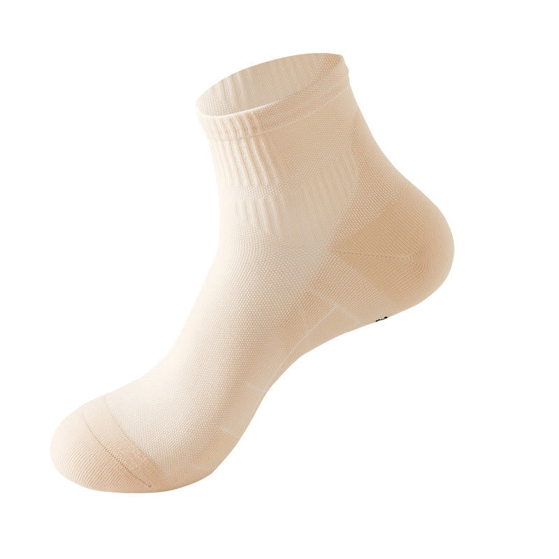 Solid Color Breathable Sports Ankle Compression Socks(5 Pairs) - Nude - EU39-42(US6-8.5) - image 11