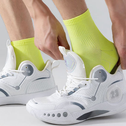Solid Color Breathable Sports Ankle Compression Socks(5 Pairs) - image 17