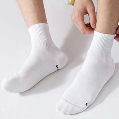 Solid Color Breathable Sports Ankle Compression Socks(5 Pairs) - image 13