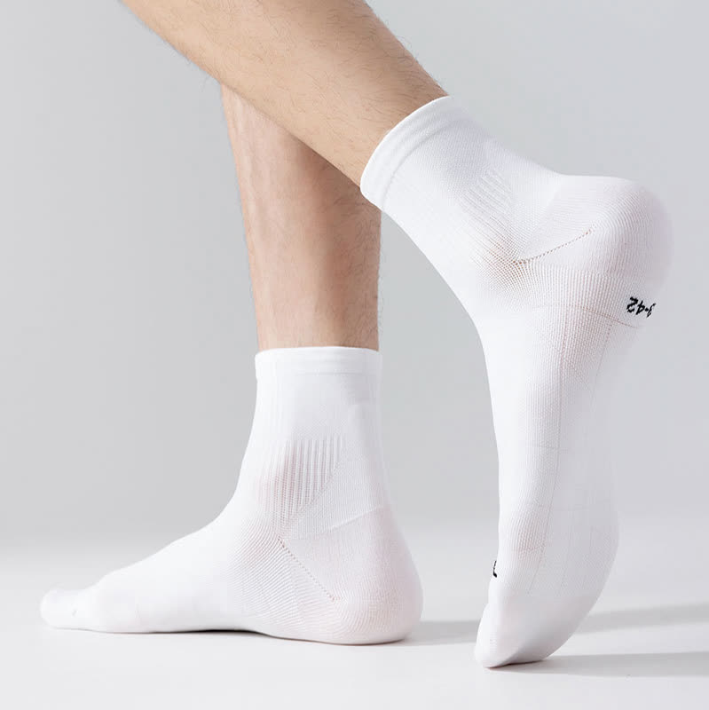 Solid Color Breathable Sports Ankle Compression Socks(5 Pairs) - image 12