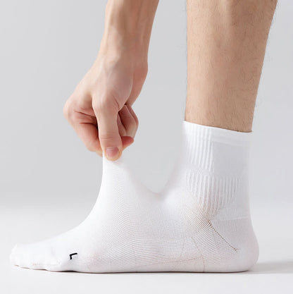 Solid Color Breathable Sports Ankle Compression Socks(5 Pairs) - image 14