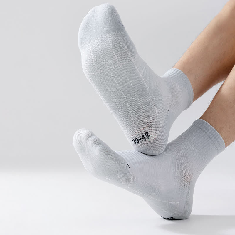 Solid Color Breathable Sports Ankle Compression Socks(5 Pairs) - image 6